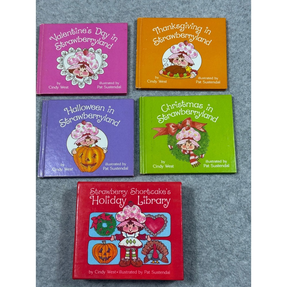 Vintage Strawberry Shortcake Holiday Library 4 Book Box Set Random House 1983